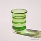 Grüne Glas-Teetasse & Untertasse Sets