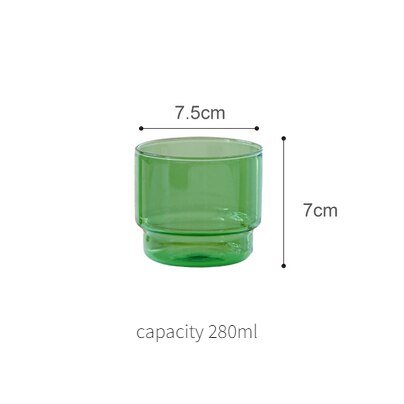 Grüne Glas-Teetasse & Untertasse Sets