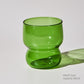 Grüne Glas-Teetasse & Untertasse Sets