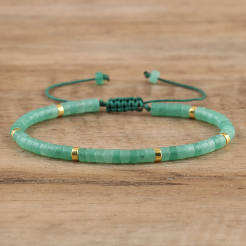 Frendorf | Geflochtenes Armband mit 2,4 mm Naturstein-Rollern – Seraphina