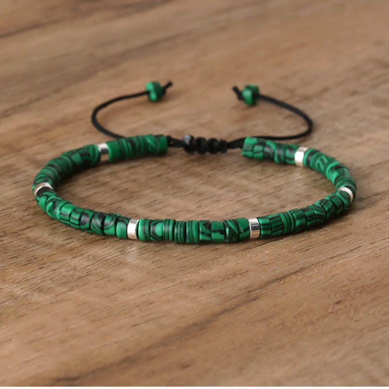 Frendorf | Geflochtenes Armband mit 2,4 mm Naturstein-Rollern – Seraphina