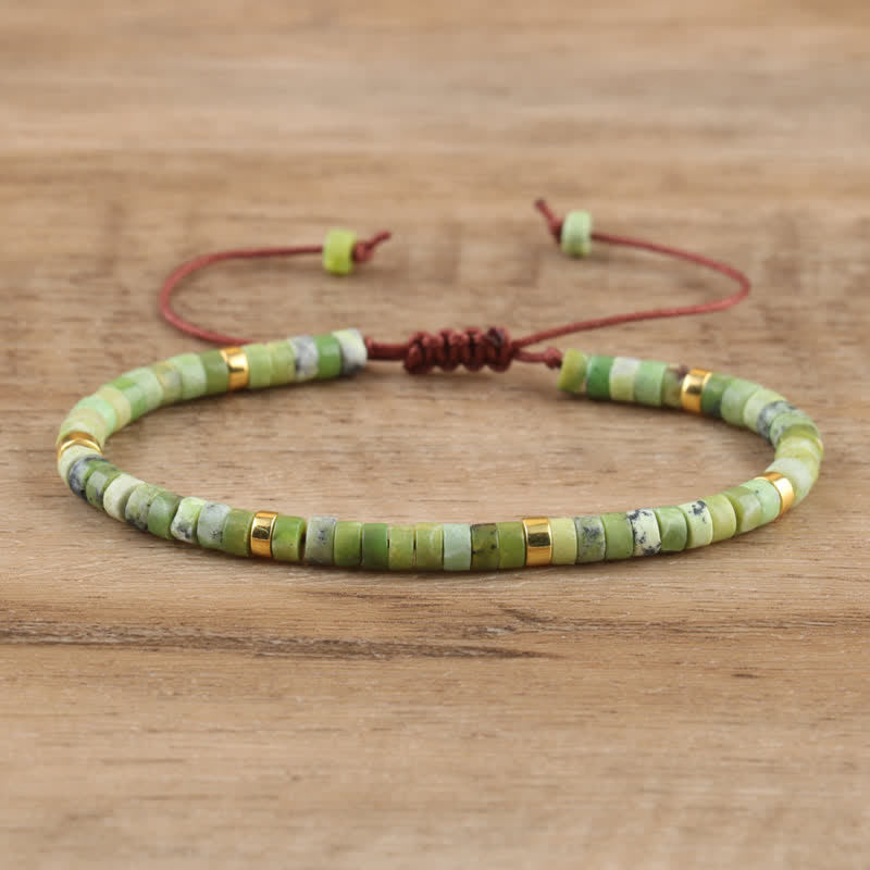 Frendorf | Geflochtenes Armband mit 2,4 mm Naturstein-Rollern – Seraphina