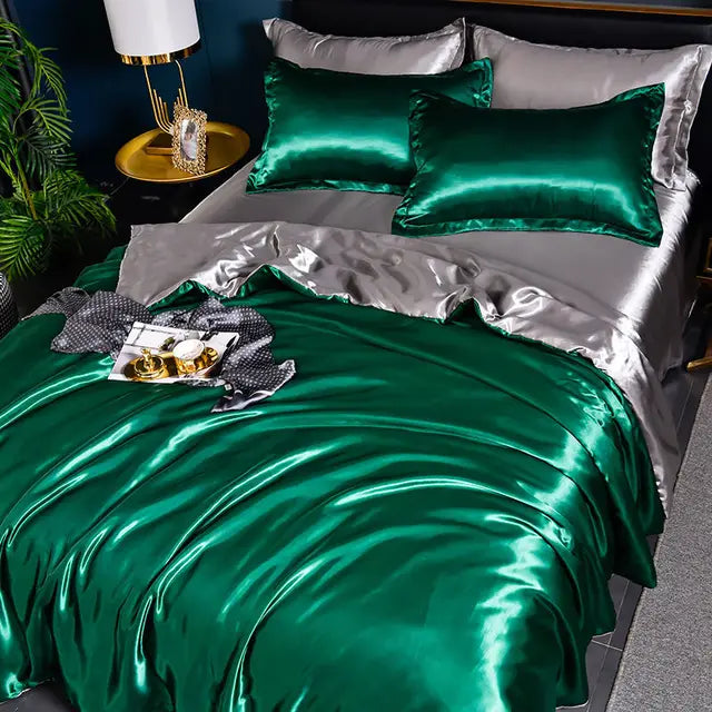 Frendorf | Luxe Uni-Satin-Bettbezug - SilkSerenity