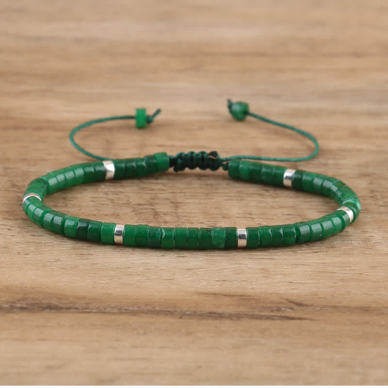 Frendorf | Geflochtenes Armband mit 2,4 mm Naturstein-Rollern – Seraphina