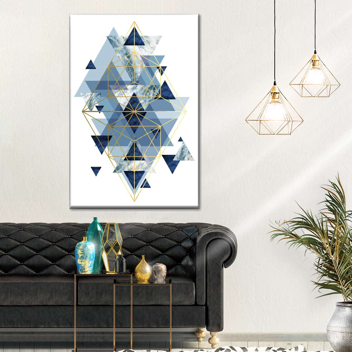 Frendorf | Marine Gold Geometrisch I Wandkunst