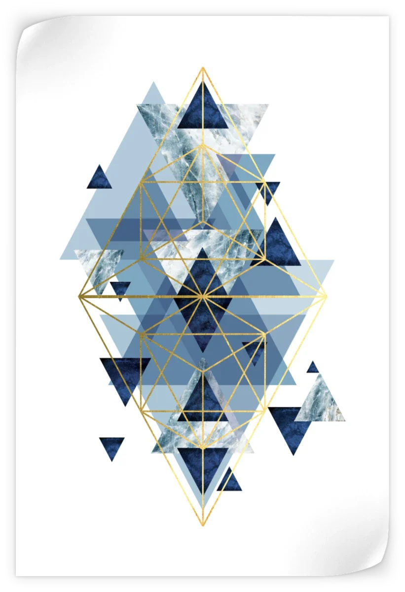 Frendorf | Marine Gold Geometrisch I Wandkunst