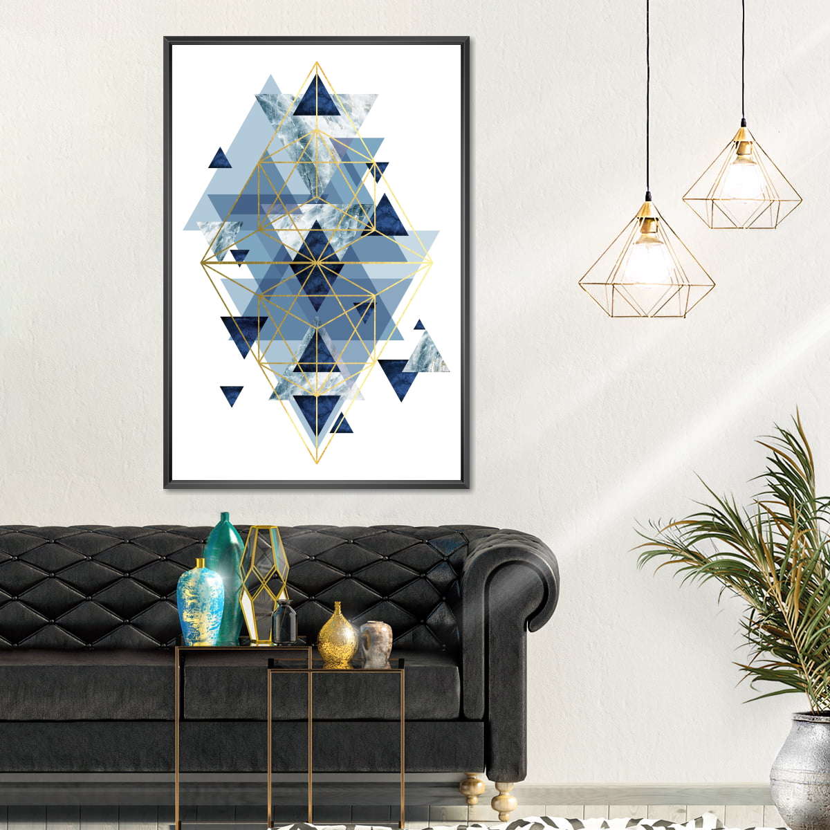 Frendorf | Marine Gold Geometrisch I Wandkunst