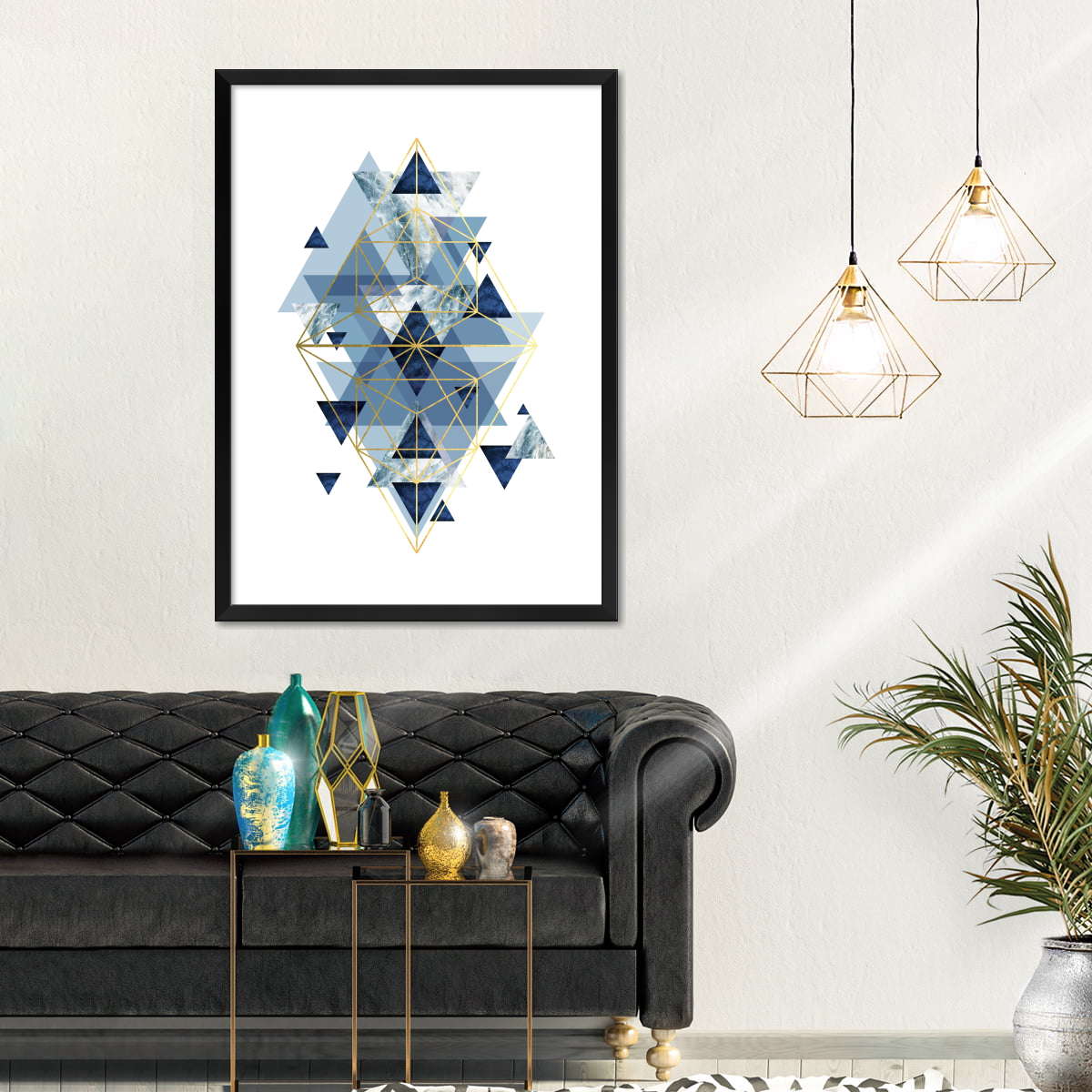 Frendorf | Marine Gold Geometrisch I Wandkunst