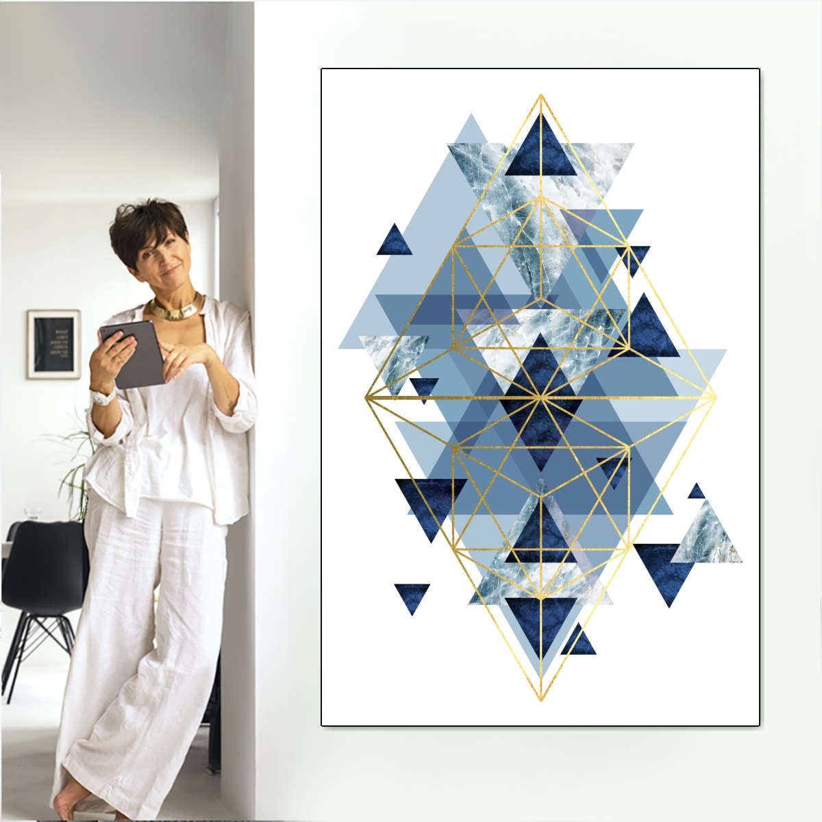 Frendorf | Marine Gold Geometrisch I Wandkunst