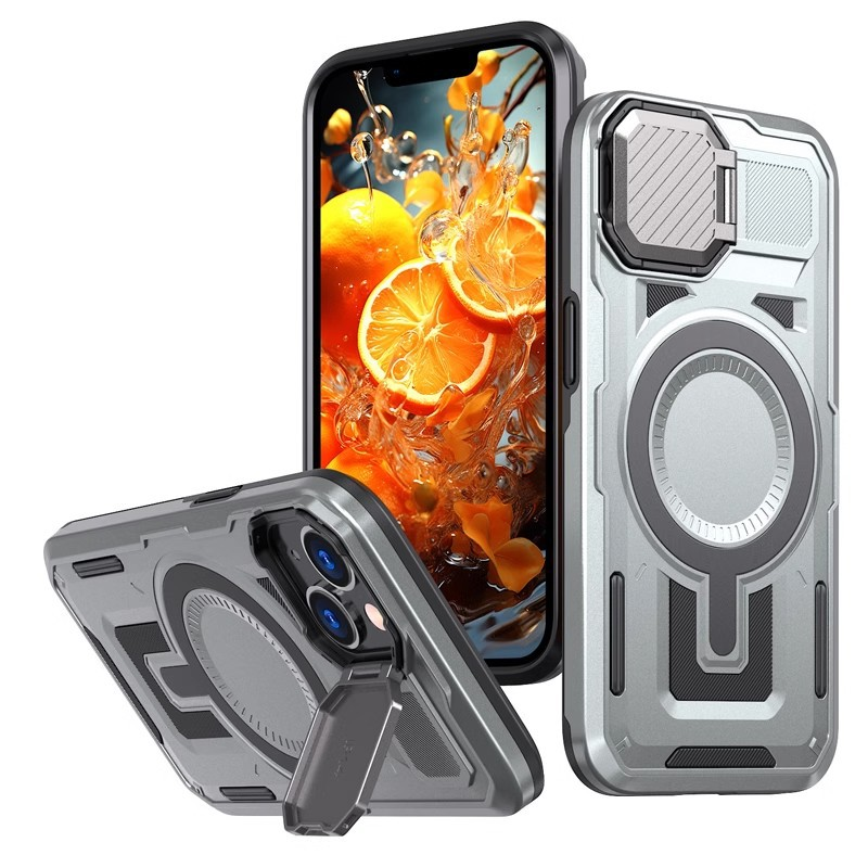 Frendorf | VulcanForce Taktische Mecha-Hülle – Robuster Ständer, MagSafe bereit & Kamera-Rüstungsdesign