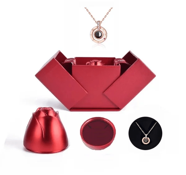 Frendorf | Halskette, "Ich liebe dich" in 100 Sprachen - Einzigartiges Geschenkset