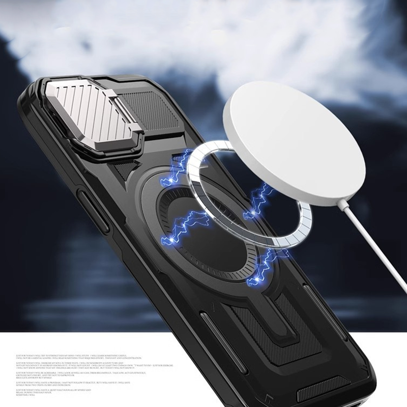 Frendorf | VulcanForce Taktische Mecha-Hülle – Robuster Ständer, MagSafe bereit & Kamera-Rüstungsdesign