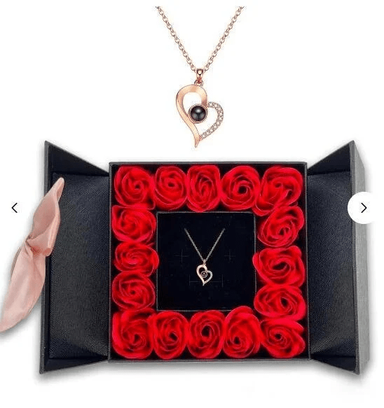 Frendorf | Halskette, "Ich liebe dich" in 100 Sprachen - Einzigartiges Geschenkset