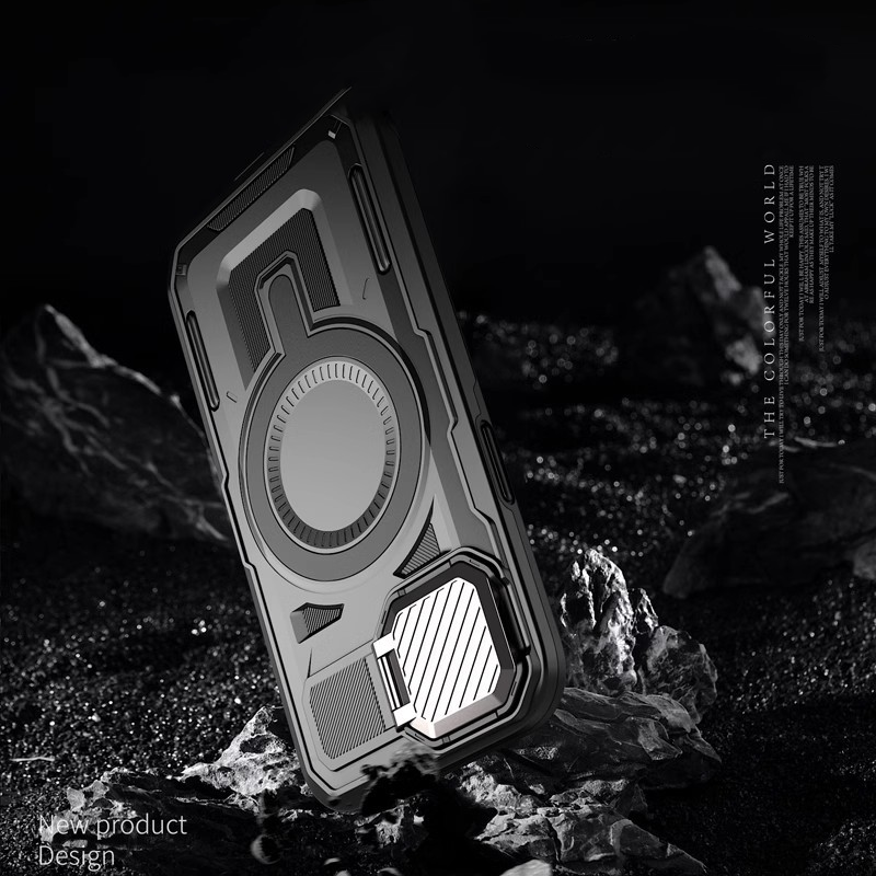 Frendorf | VulcanForce Taktische Mecha-Hülle – Robuster Ständer, MagSafe bereit & Kamera-Rüstungsdesign