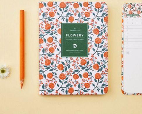 Frendorf | Neue Ankunft Süßes PU-Leder Blumen Blumen Terminplaner Notizbuch