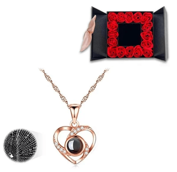 Frendorf | Halskette, "Ich liebe dich" in 100 Sprachen - Einzigartiges Geschenkset