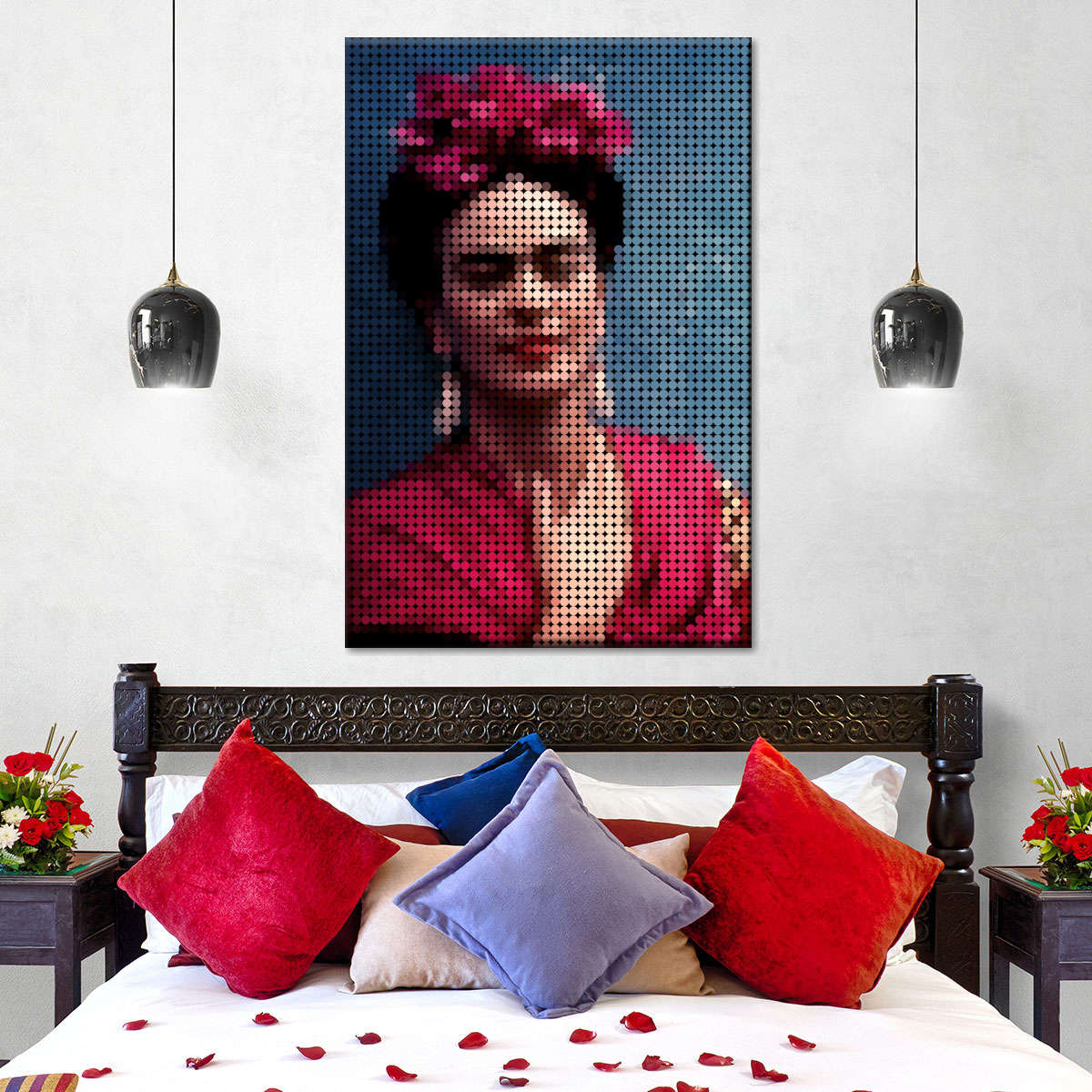 Frendorf | Frida Kahlo In Style Punkte Wandkunst
