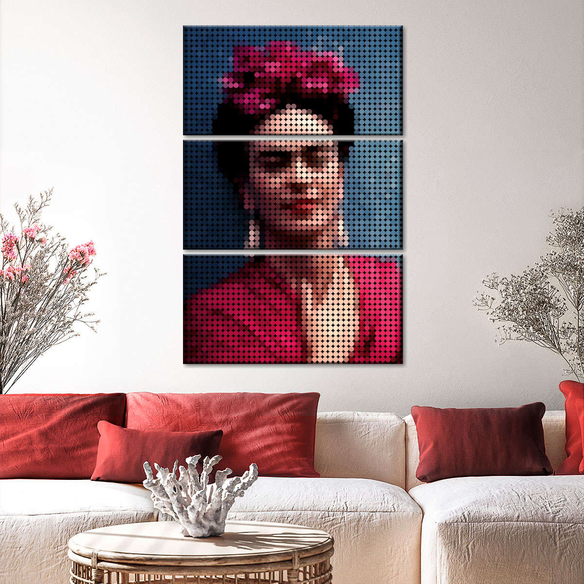 Frendorf | Frida Kahlo In Style Punkte Wandkunst