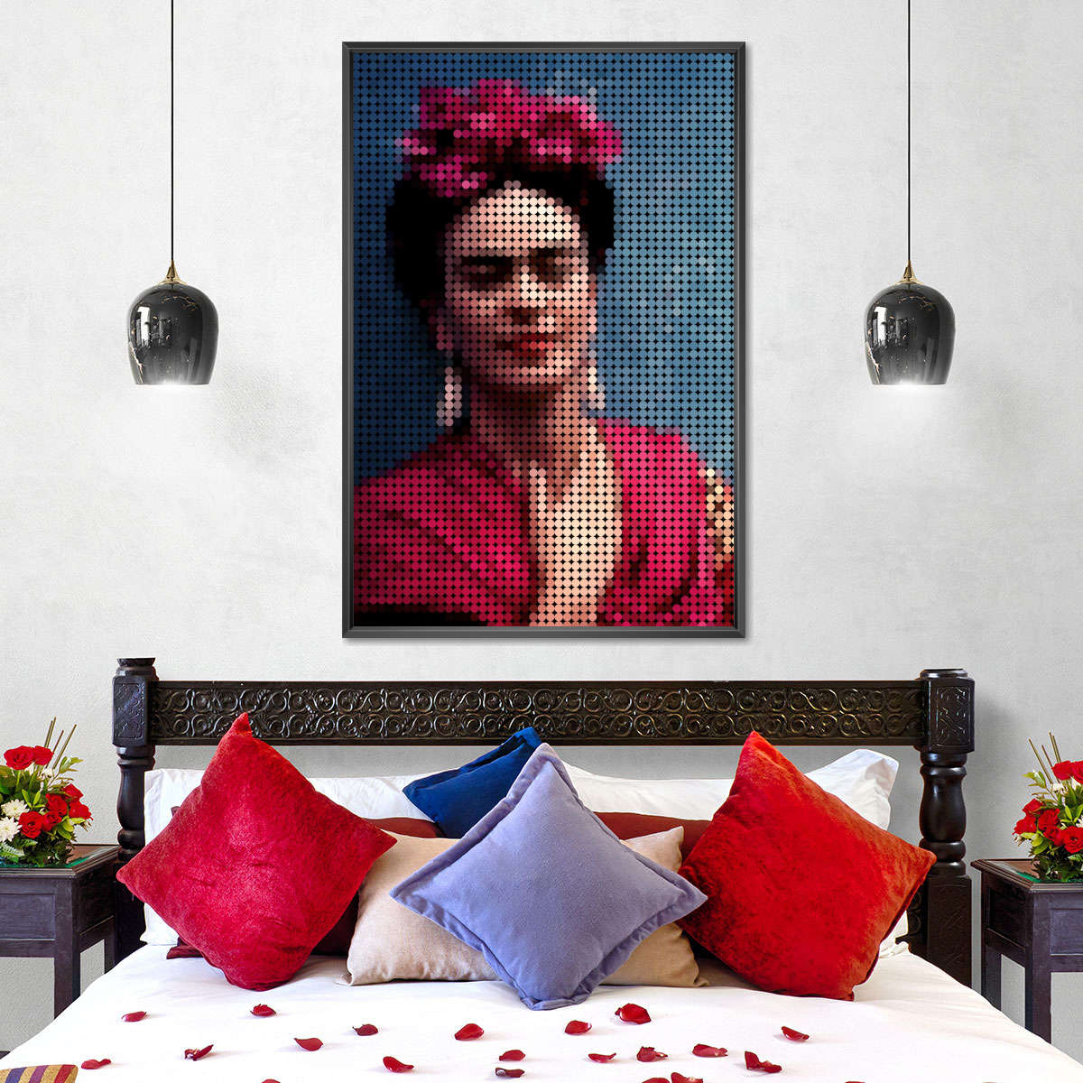 Frendorf | Frida Kahlo In Style Punkte Wandkunst