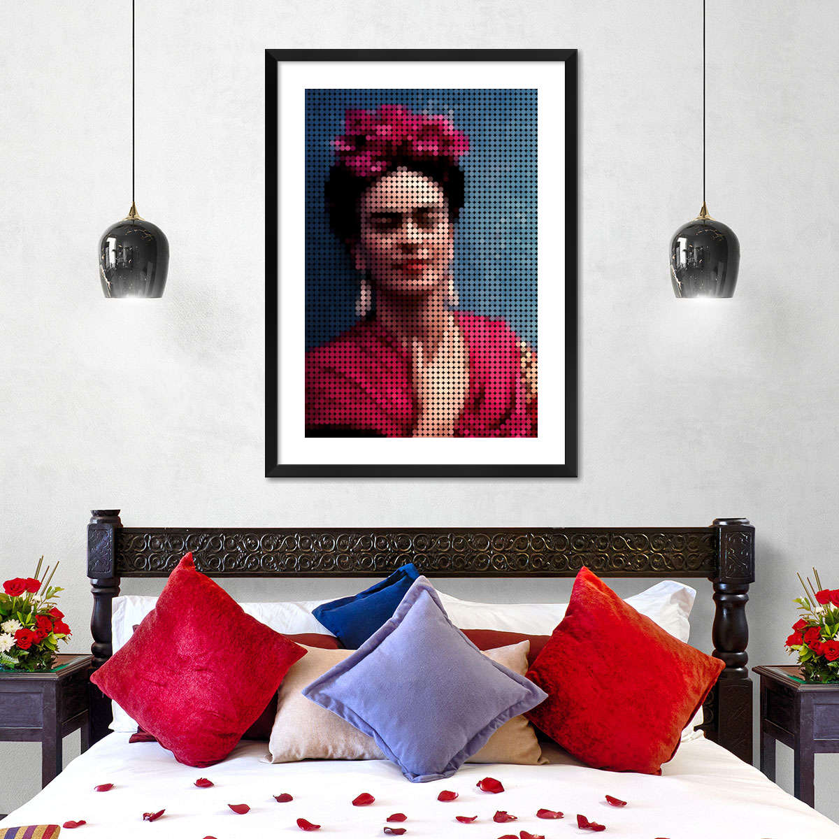Frendorf | Frida Kahlo In Style Punkte Wandkunst