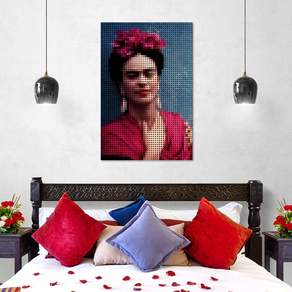 Frendorf | Frida Kahlo In Style Punkte Wandkunst