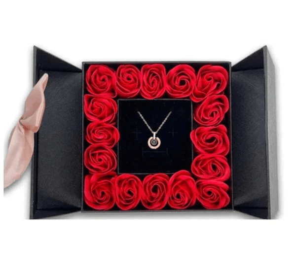 Frendorf | Halskette, "Ich liebe dich" in 100 Sprachen - Einzigartiges Geschenkset