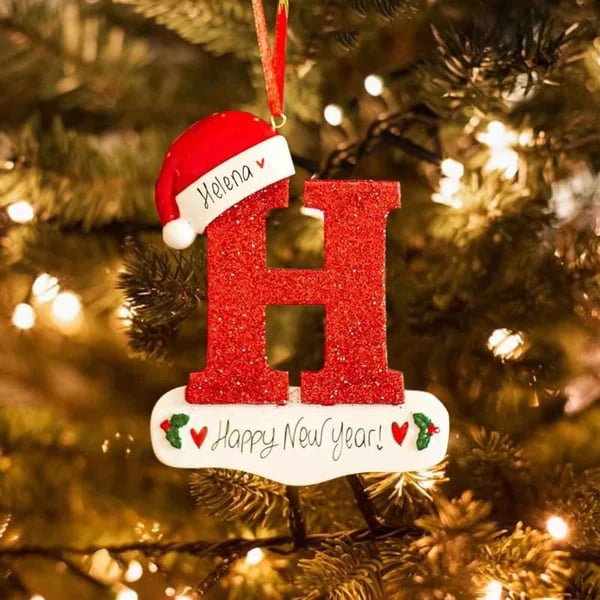 Frendorf | Personalisierte Weihnachts 24 Buchstaben Ornamente