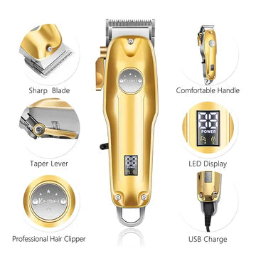 Frendorf | Professionelle Haarschneider für Männer Gold Set | Gold Haarschneider Kabellos