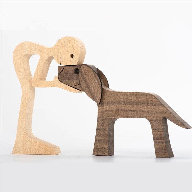 Holz Hundeliebhaber DIY Figurine: Handgemachte Wohnkultur Akzent