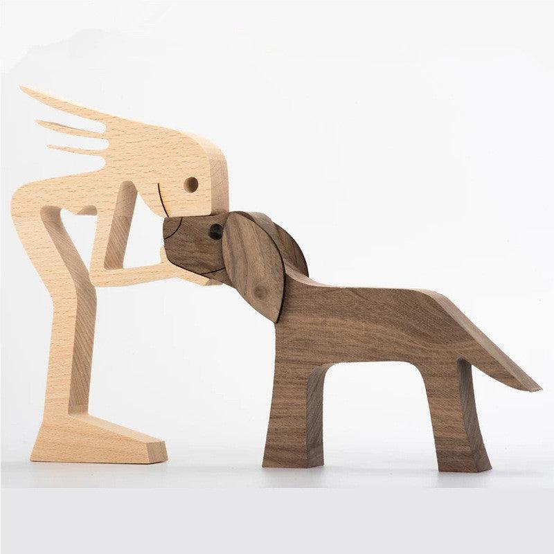 Holz Hundeliebhaber DIY Figurine: Handgemachte Wohnkultur Akzent
