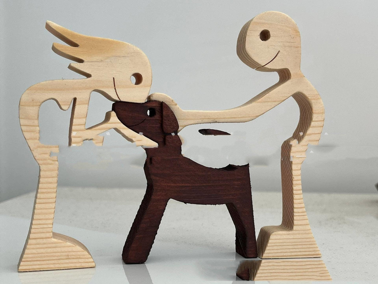 Holz Hundeliebhaber DIY Figurine: Handgemachte Wohnkultur Akzent