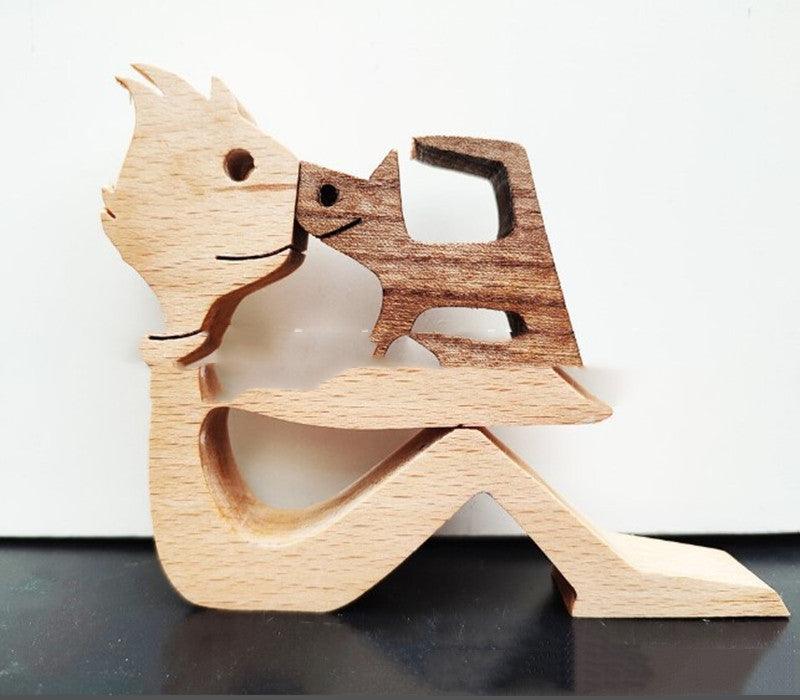 Holz Hundeliebhaber DIY Figurine: Handgemachte Wohnkultur Akzent