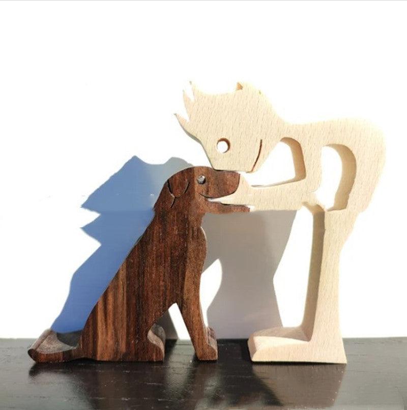 Holz Hundeliebhaber DIY Figurine: Handgemachte Wohnkultur Akzent