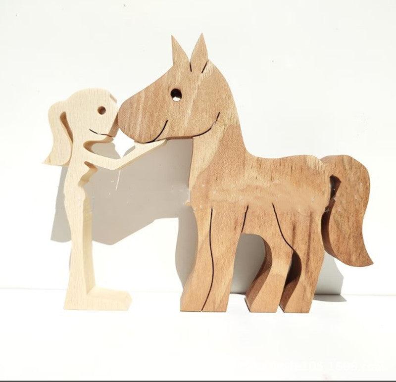 Holz Hundeliebhaber DIY Figurine: Handgemachte Wohnkultur Akzent