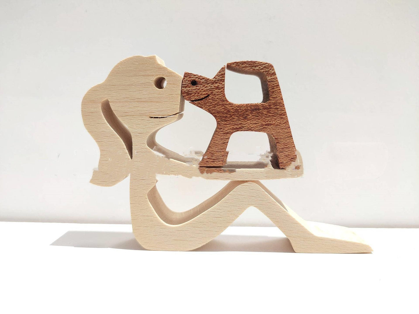 Holz Hundeliebhaber DIY Figurine: Handgemachte Wohnkultur Akzent