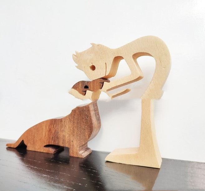 Holz Hundeliebhaber DIY Figurine: Handgemachte Wohnkultur Akzent