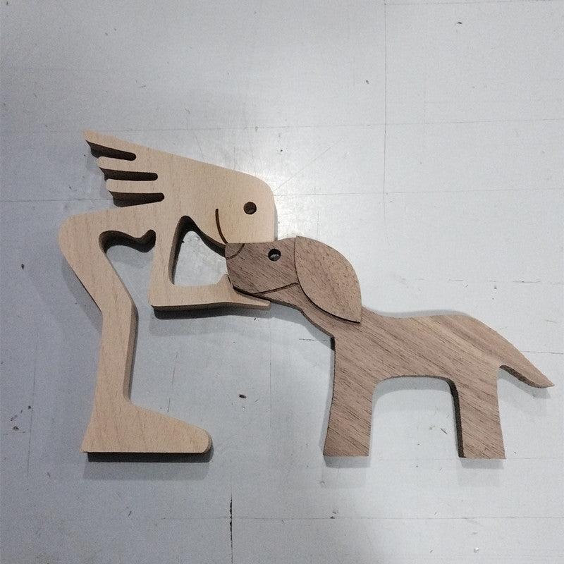 Holz Hundeliebhaber DIY Figurine: Handgemachte Wohnkultur Akzent