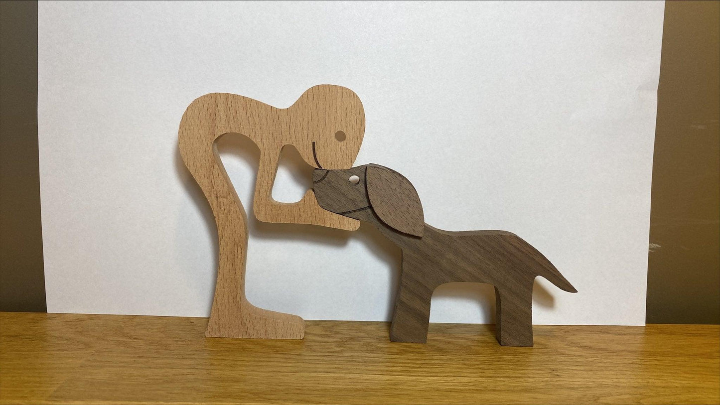 Holz Hundeliebhaber DIY Figurine: Handgemachte Wohnkultur Akzent