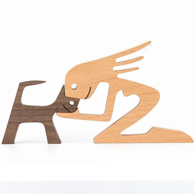 Holz Hundeliebhaber DIY Figurine: Handgemachte Wohnkultur Akzent