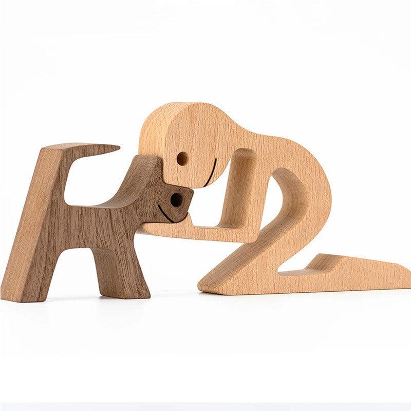 Holz Hundeliebhaber DIY Figurine: Handgemachte Wohnkultur Akzent