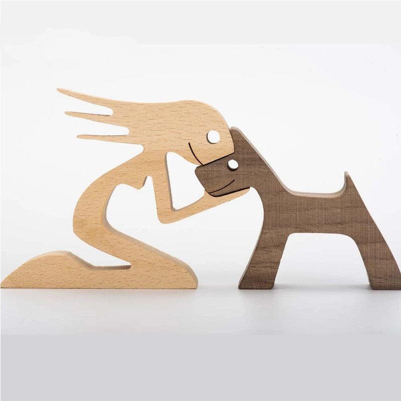 Holz Hundeliebhaber DIY Figurine: Handgemachte Wohnkultur Akzent