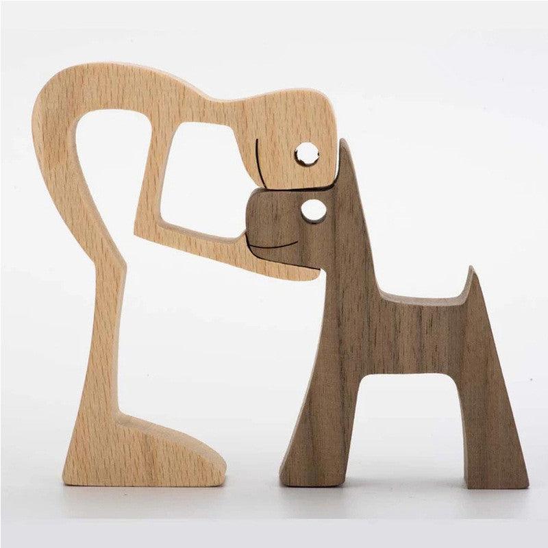 Holz Hundeliebhaber DIY Figurine: Handgemachte Wohnkultur Akzent