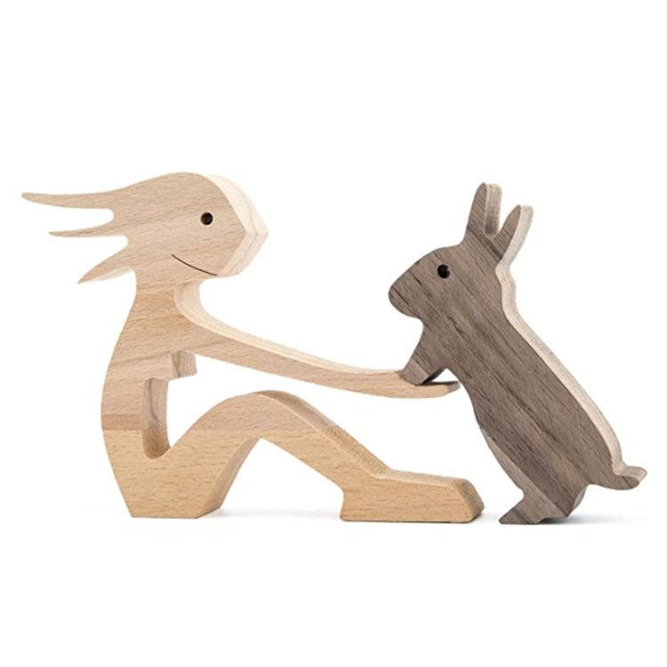Holz Hundeliebhaber DIY Figurine: Handgemachte Wohnkultur Akzent