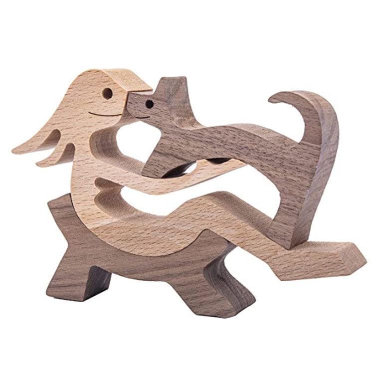 Holz Hundeliebhaber DIY Figurine: Handgemachte Wohnkultur Akzent
