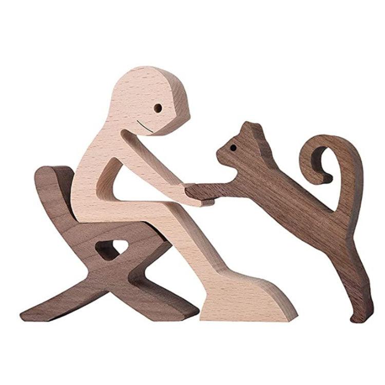 Holz Hundeliebhaber DIY Figurine: Handgemachte Wohnkultur Akzent