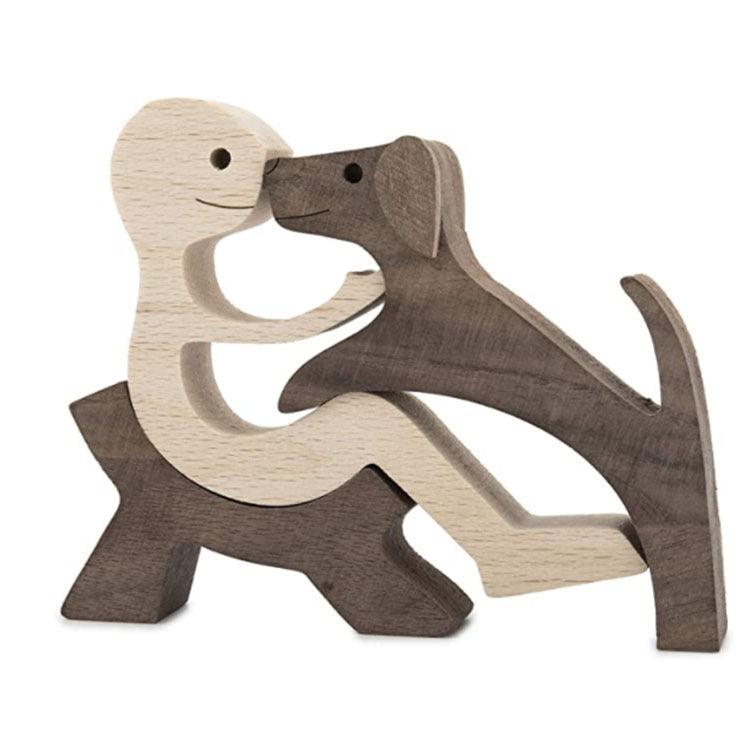 Holz Hundeliebhaber DIY Figurine: Handgemachte Wohnkultur Akzent