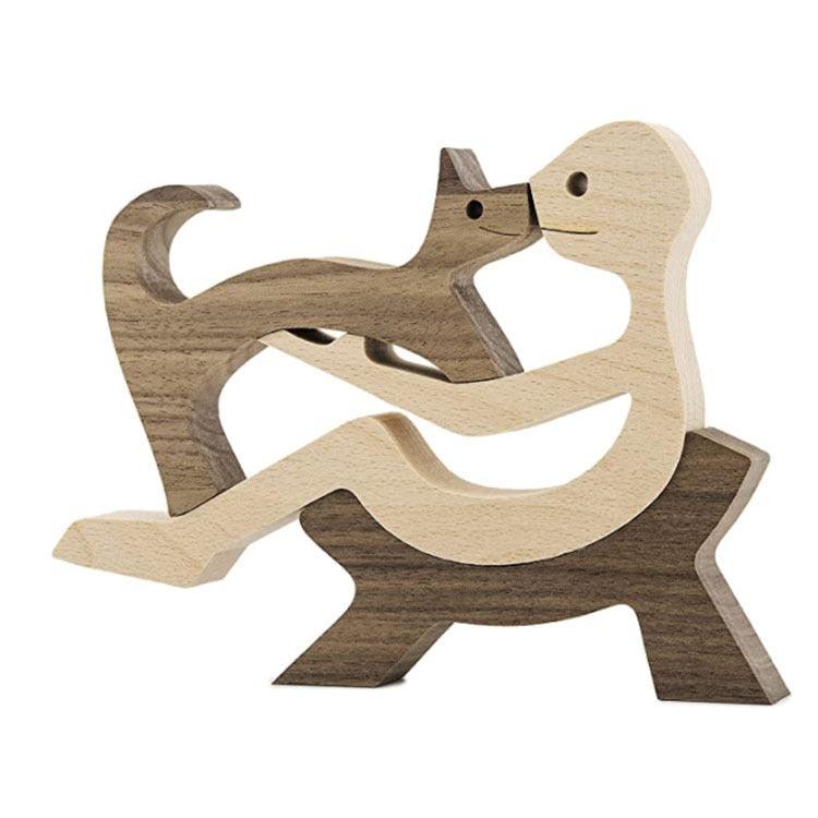 Holz Hundeliebhaber DIY Figurine: Handgemachte Wohnkultur Akzent