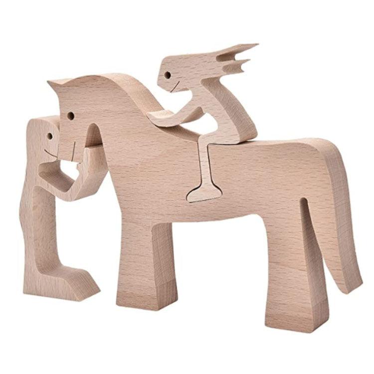Holz Hundeliebhaber DIY Figurine: Handgemachte Wohnkultur Akzent