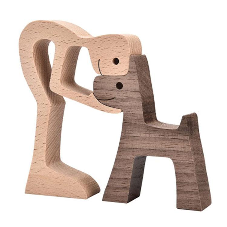 Holz Hundeliebhaber DIY Figurine: Handgemachte Wohnkultur Akzent