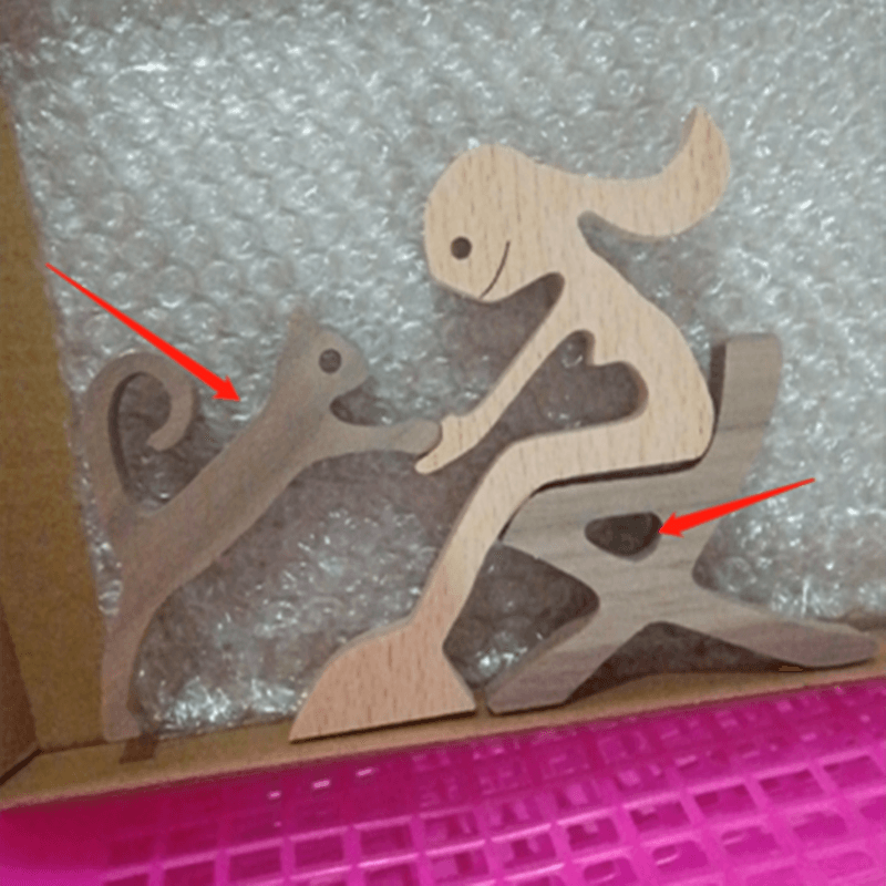 Holz Hundeliebhaber DIY Figurine: Handgemachte Wohnkultur Akzent